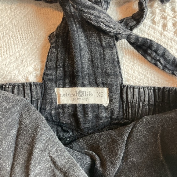 Natural Life Dakota Tie Overall Washed Black Cotton Sz XS - Picture 7 of 8